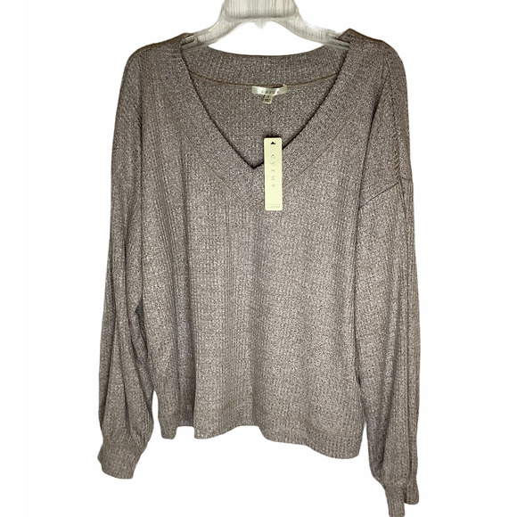 Cyrus Tops - Waffle Knit Slouchy Top